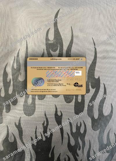 USA Wells Fargo bank mastercard brown photolook back
